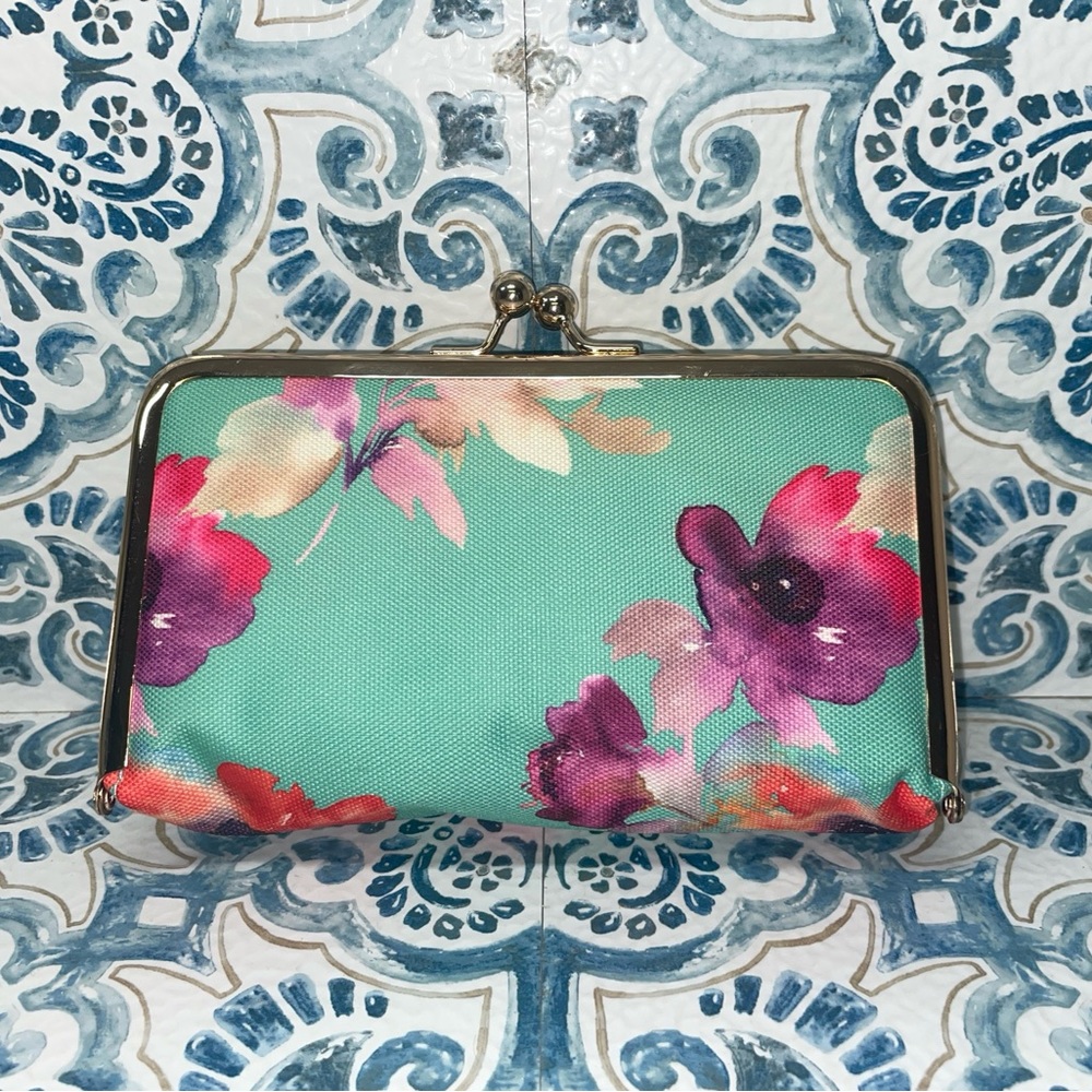 Teal Floral Clutch Mary Square Phone Case